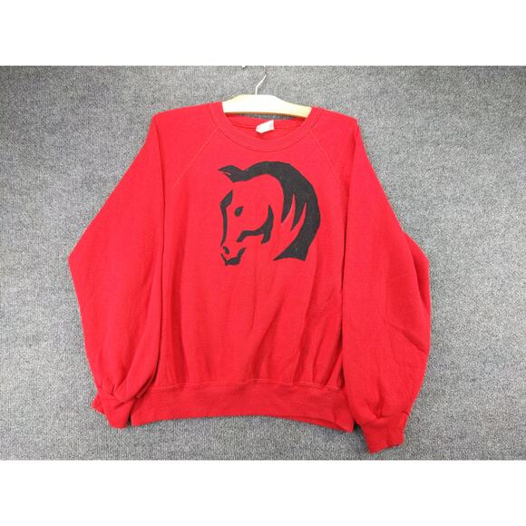 Vintage Sturdy Sweats by LEE Womens Sweatshirt Size XXL Red Horse Made in USA - Picture 2 of 11